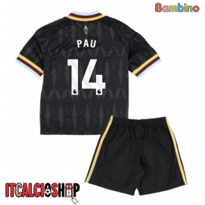 Aston Villa Pau Torres #14 Seconda Maglia Bambino 2026-27 Manica Corta (+ Pantaloni corti)